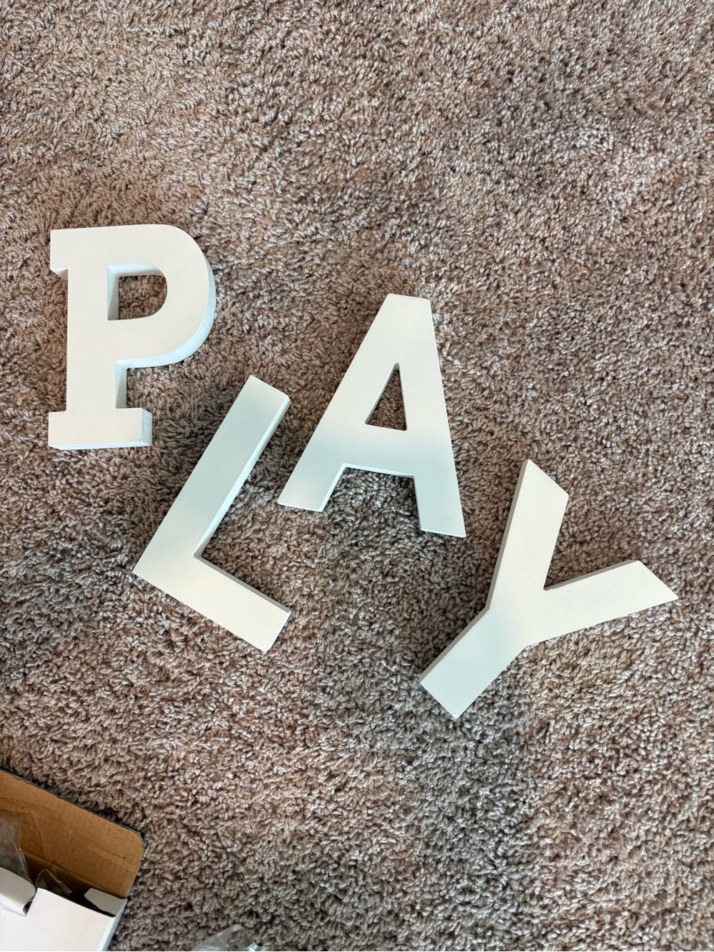 5.9” white wooden letters PLAY